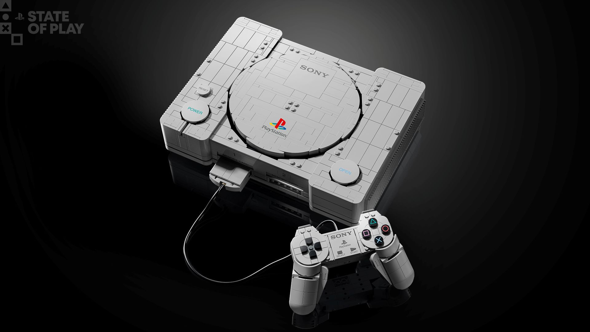 A LEGO recreation of the original PlayStation console and controller